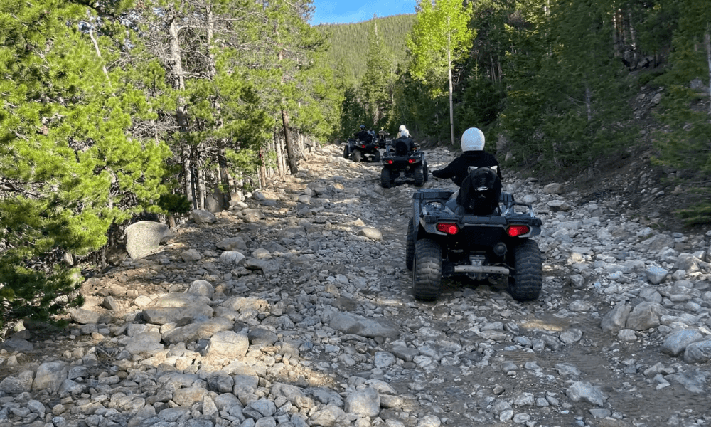 atvs on rocky trail