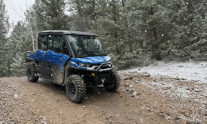 utv in the snow